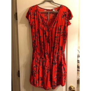Red Floral Romper- Old Navy